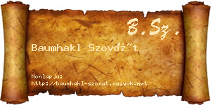 Baumhakl Szovát névjegykártya